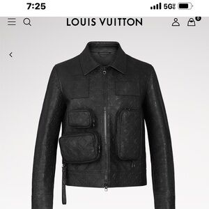 Louis Vuitton Monogram Embossed Utility Jacket /Large / Black / Leather